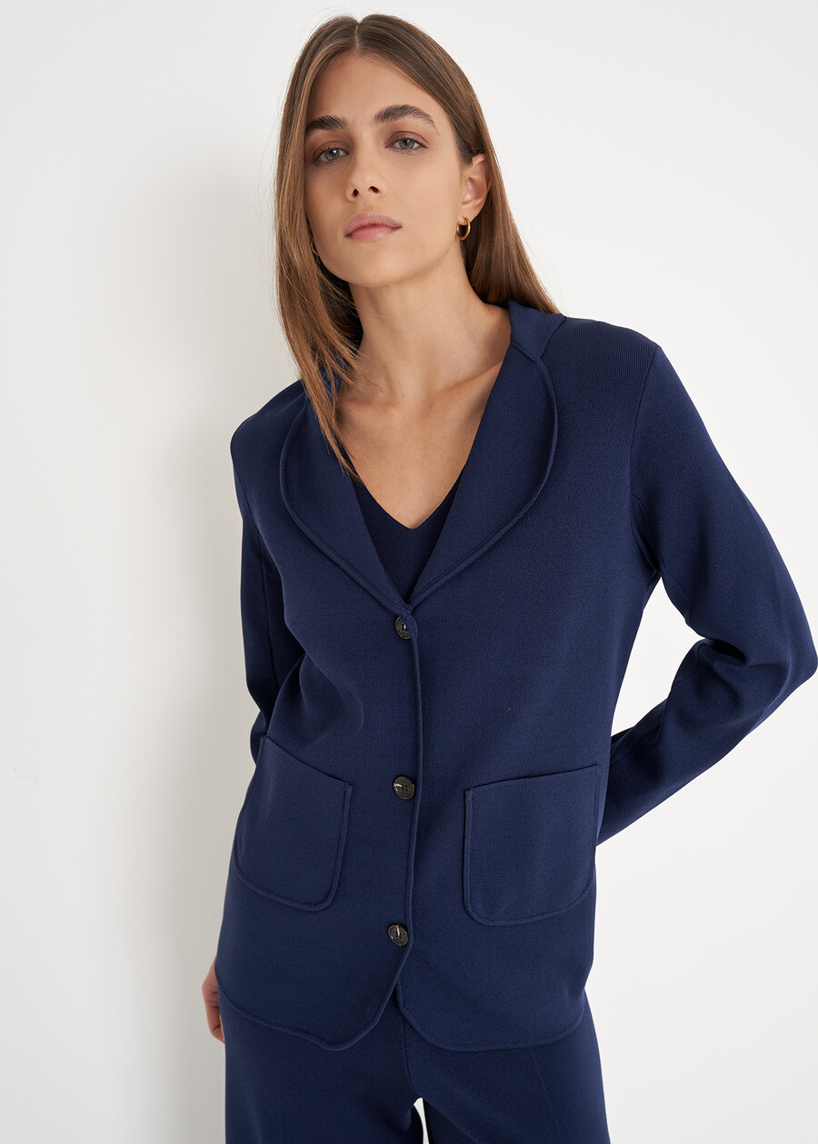 Cardigan Gianitoba modello blazer BLU NAVYBIANCO BURRO Donna , immagine n. 2