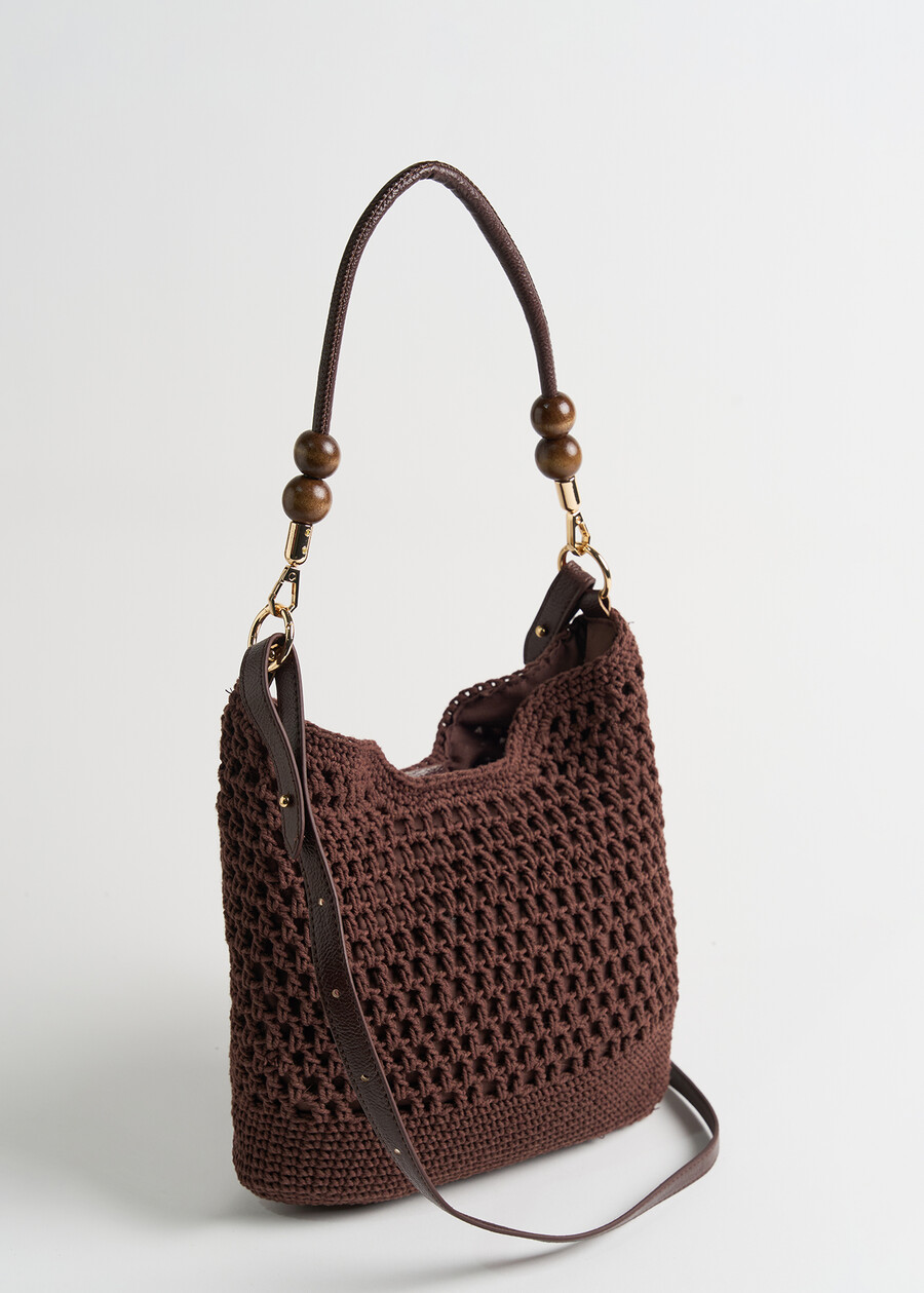 Borsa Byss shopping in crochet MARRONE Donna , immagine n. 2