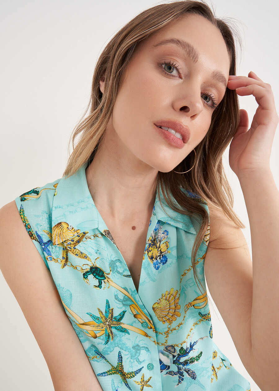 Top Tamira Fantasia Stelle Marine BLUE TURCHESE Donna , immagine n. 2