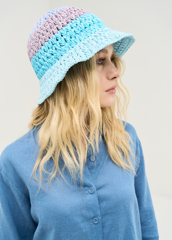 Cappello Cleope a riga multicolor ROSA Donna null