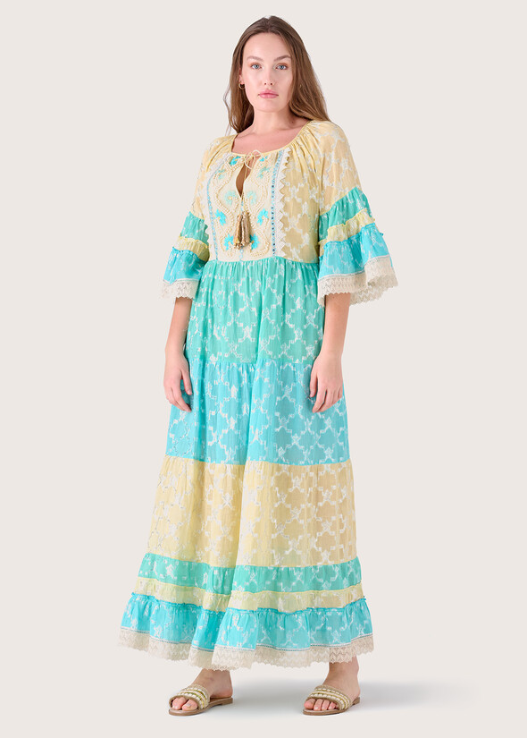 Angela long cotton dress BLU SURF Woman null