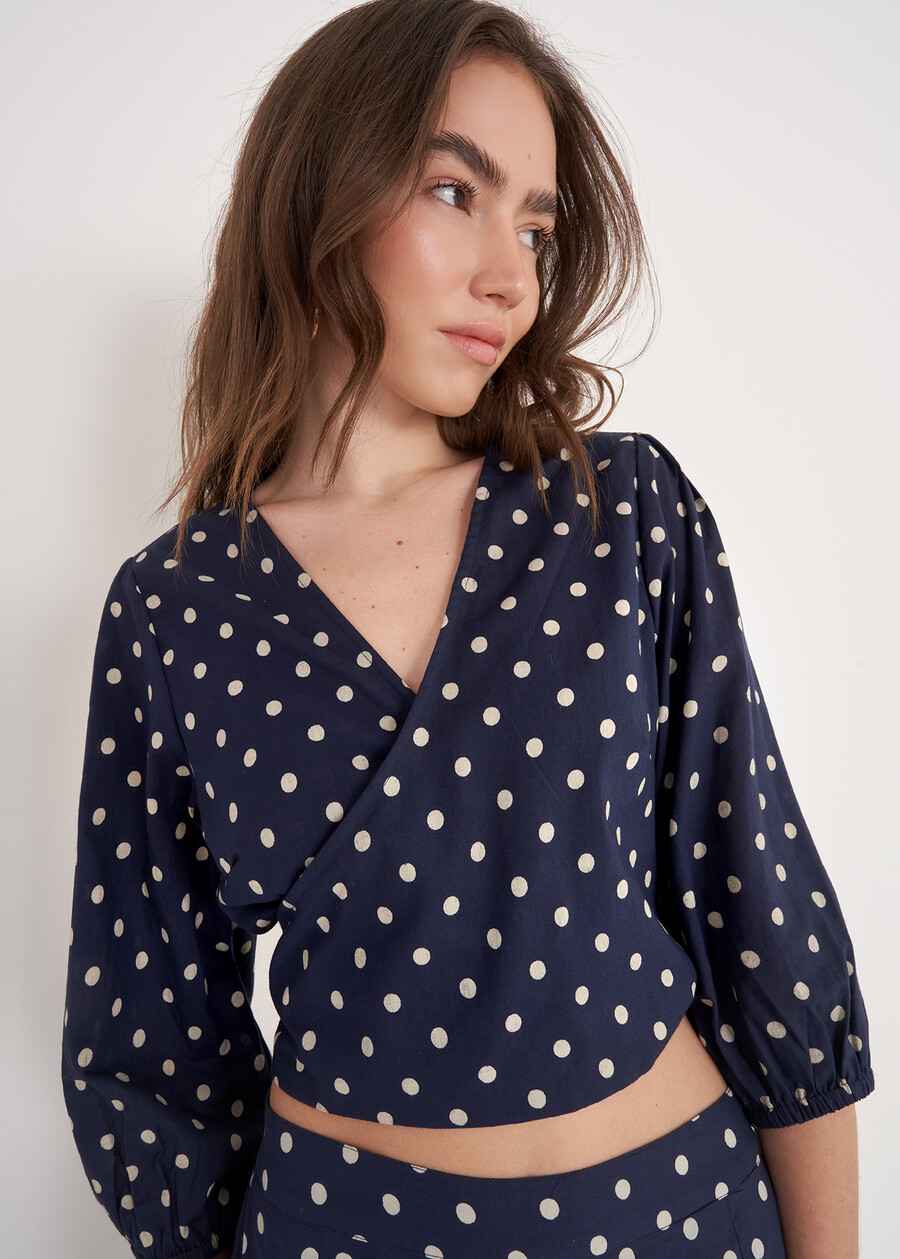 Camicia Crop Cool Fantasia BEIGE LATTEBLUE OLTREMARE Donna , immagine n. 1