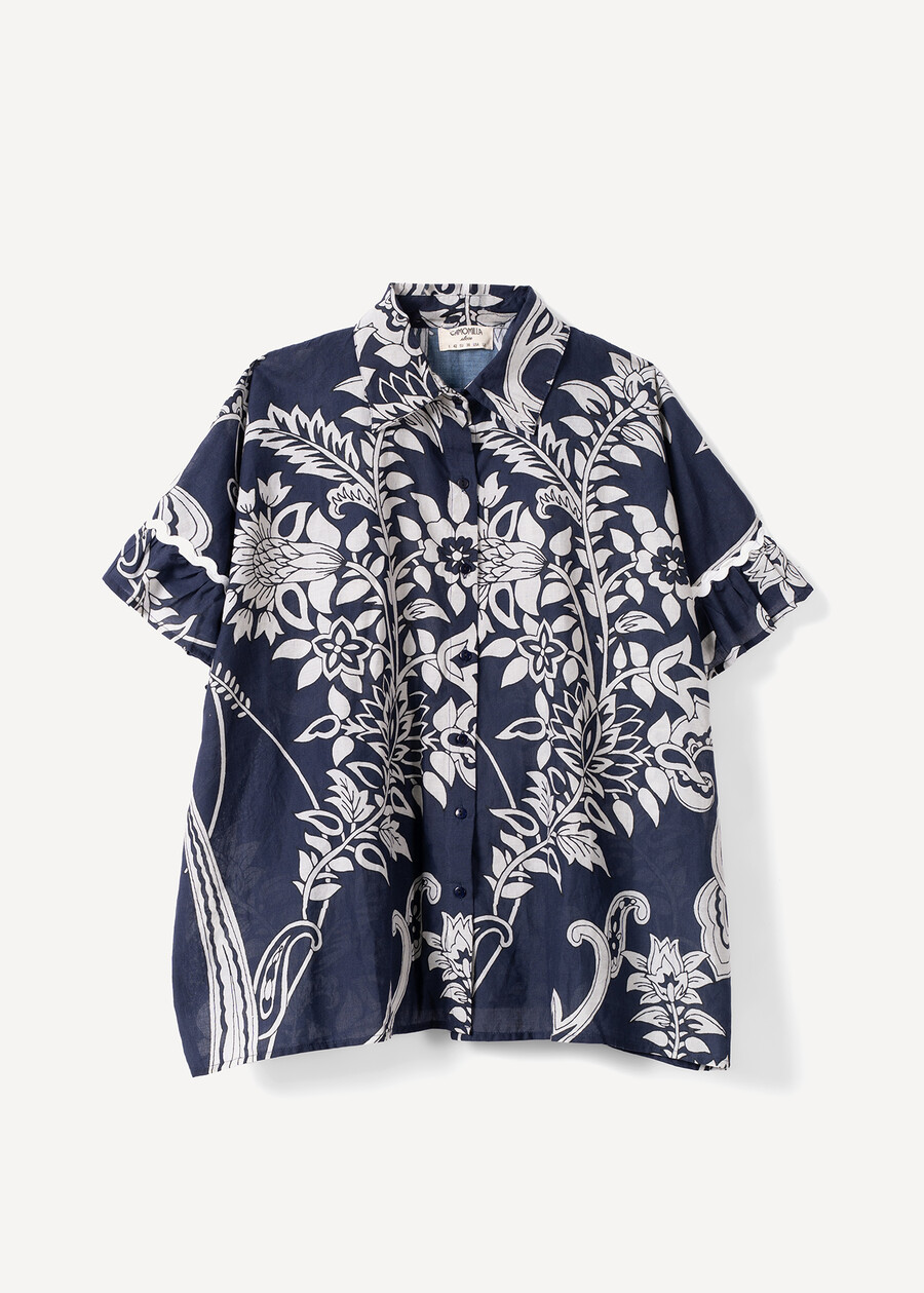 Camicia Cally in cotone stampato BLU Donna , immagine n. 5
