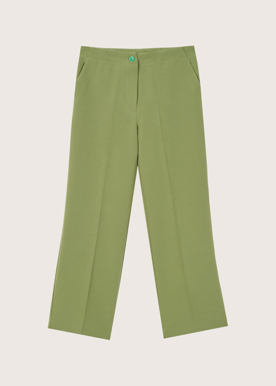 Sara technical fabric trousers VERDE AVOCADO Woman , image number 6