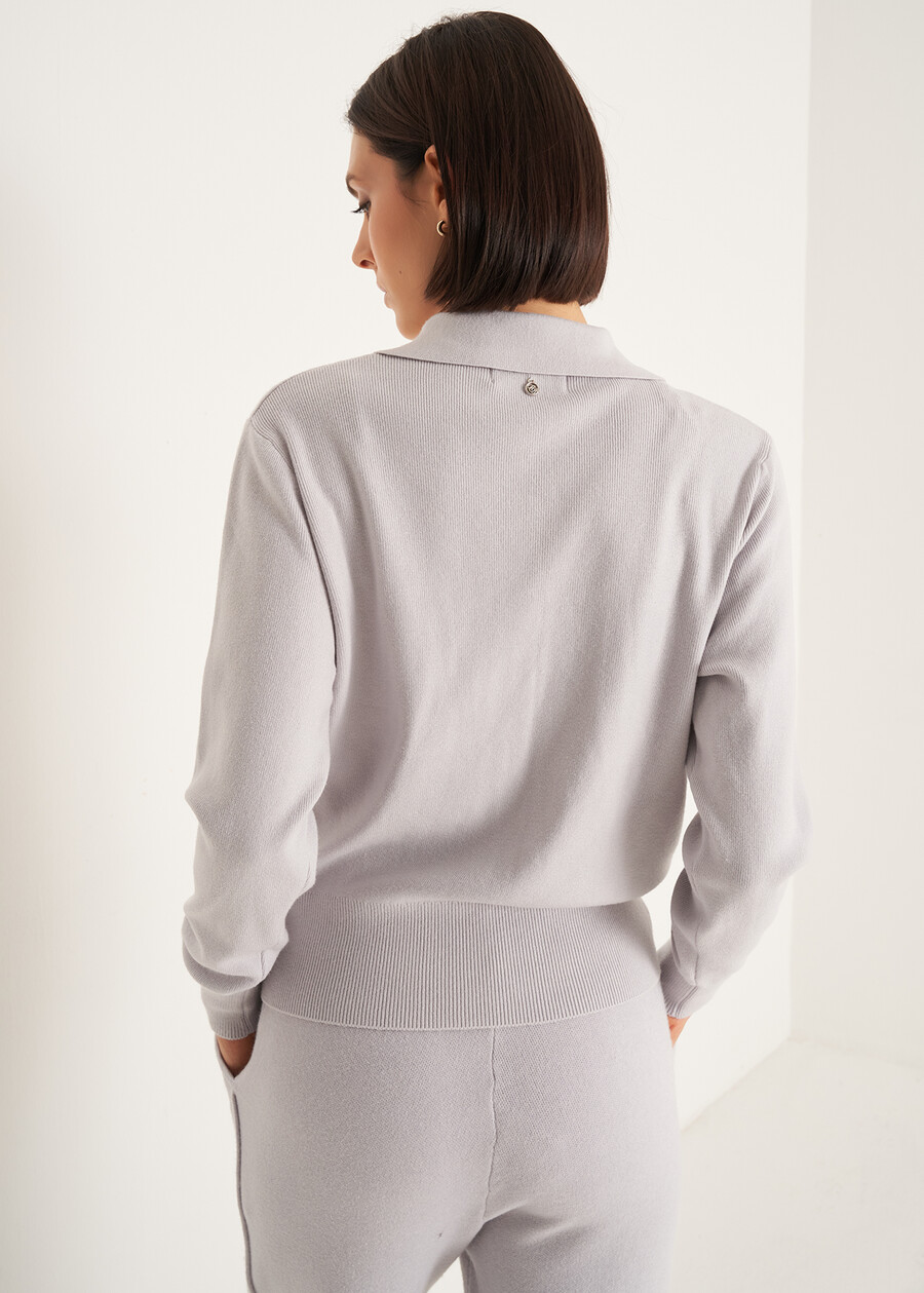 Cardigan Camilla con collo baby MARRONE CAFFEGRIGIO PERLA Donna , immagine n. 3