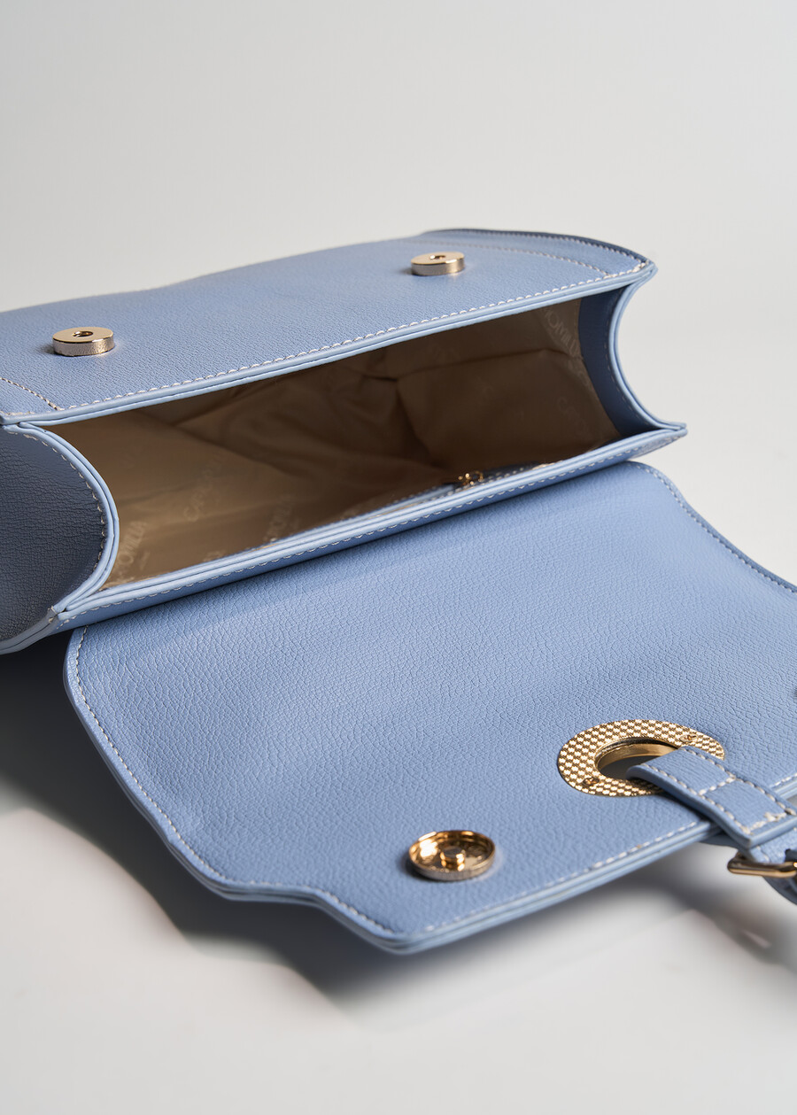 Borsa bauletto Barbara in ecopelle stampa cervo BIANCO WHITEAZZURO AZZURRO Donna , immagine n. 3