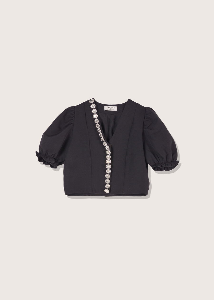 Camicia Carey con cristalli NERO Donna , immagine n. 4