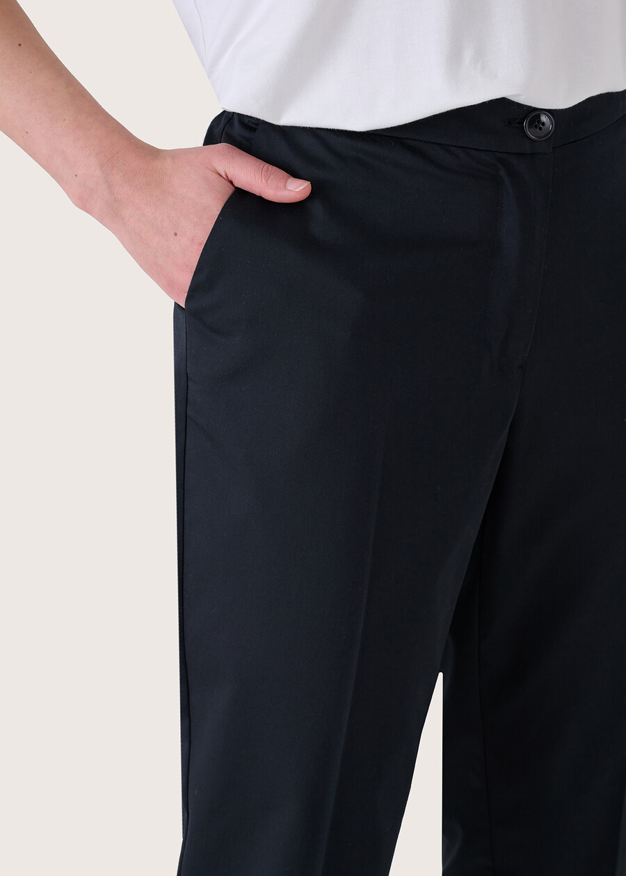Alice cotton blend trousers BIANCO WHITEBLUE OLTREMARE NERO BLACK Woman , image number 3
