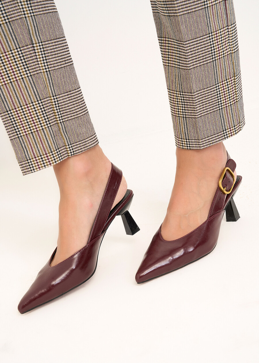 Slingback Smeralda con maxi fibbia ROSSO BORDEAUX Donna , immagine n. 1