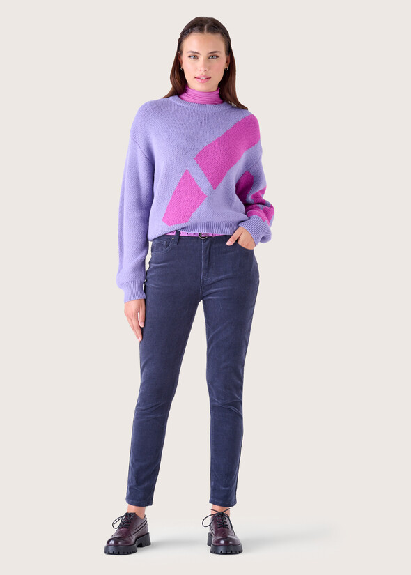 Pantalone Kate in velluto di cotone BLU GRAFITE Donna null