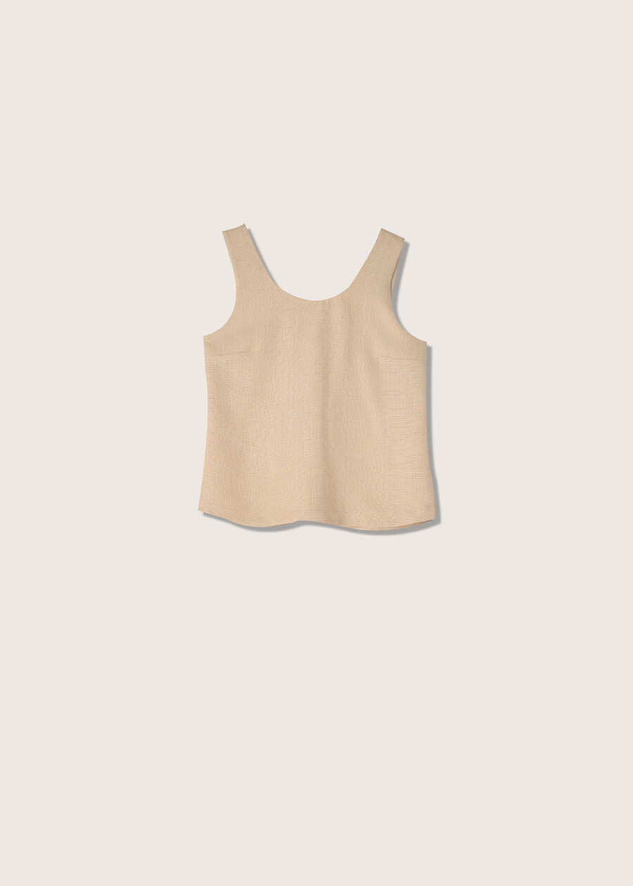 Top Toldo effetto stuoia BEIGE Donna , immagine n. 5