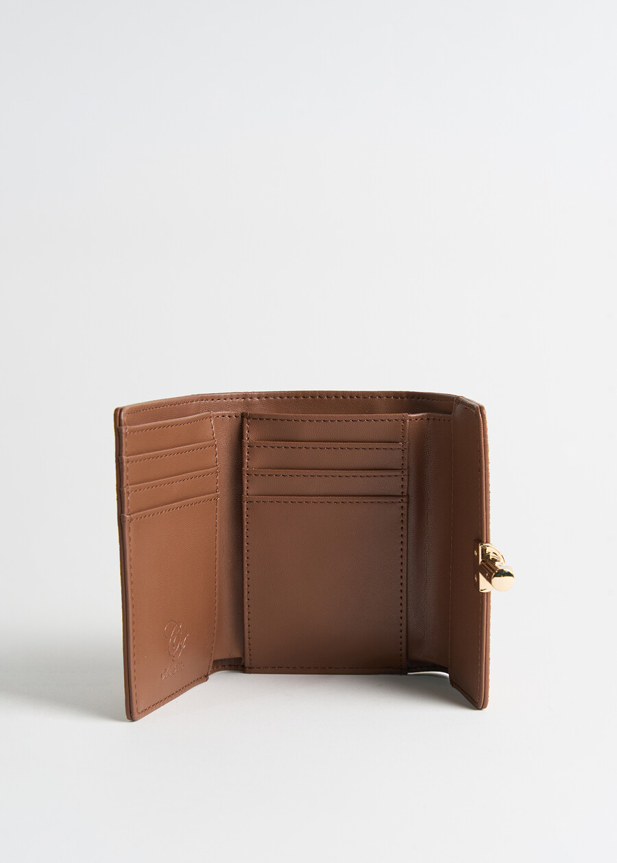 Portafoglio Poema pelle e camoscio MARRONE Donna , immagine n. 3