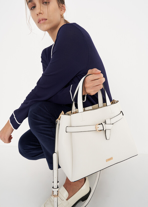 Bossa eco-leather shopping bag BIANCO WHITE Woman null