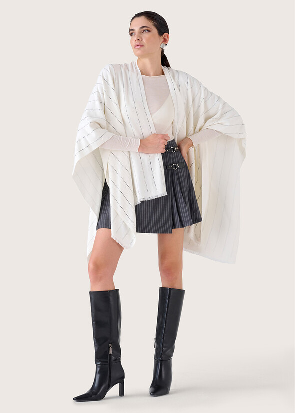Menea cape with mirco strass BIANCO WHITE Woman null
