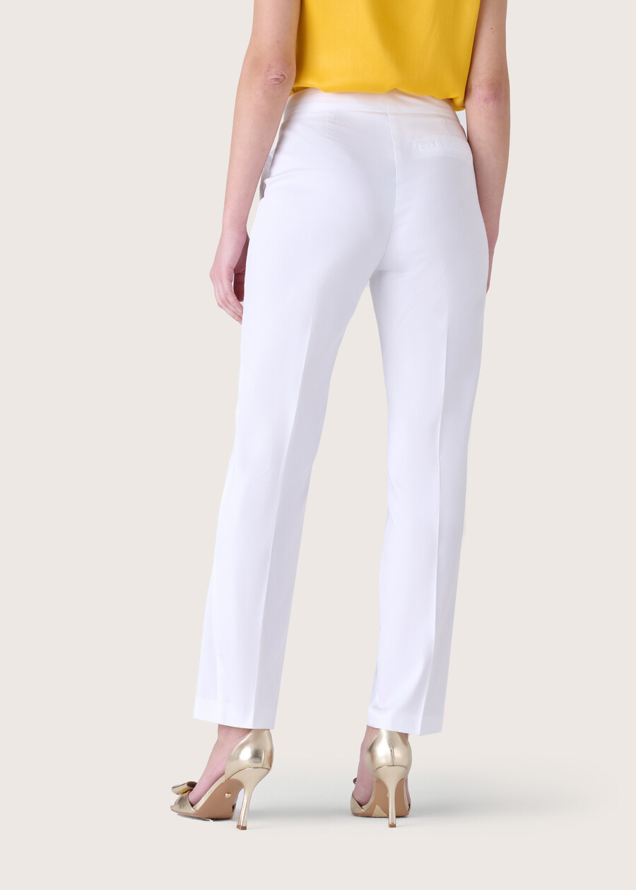 Pantaloni Jacqueline in misto cotone BIANCO WHITEBLUE OLTREMARE VERDE GARDEN Donna , immagine n. 4