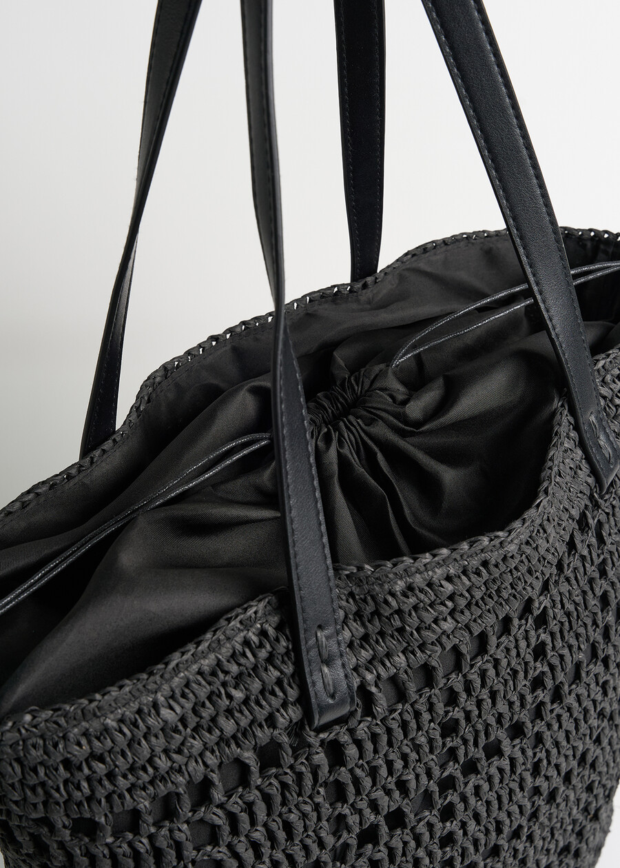 Brigitte maxi crochet shopper NERO BLACK Woman , image number 3