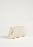 Bassina woven eco-leather clutch bag BIANCO BURRONERO BLACK Woman image number 1