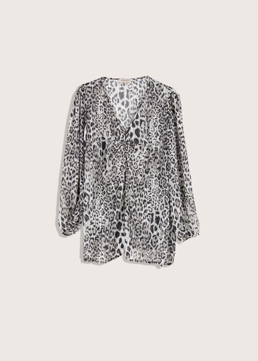Maglia Stefania in georgette GRIGIO LUNA Donna , immagine n. 4