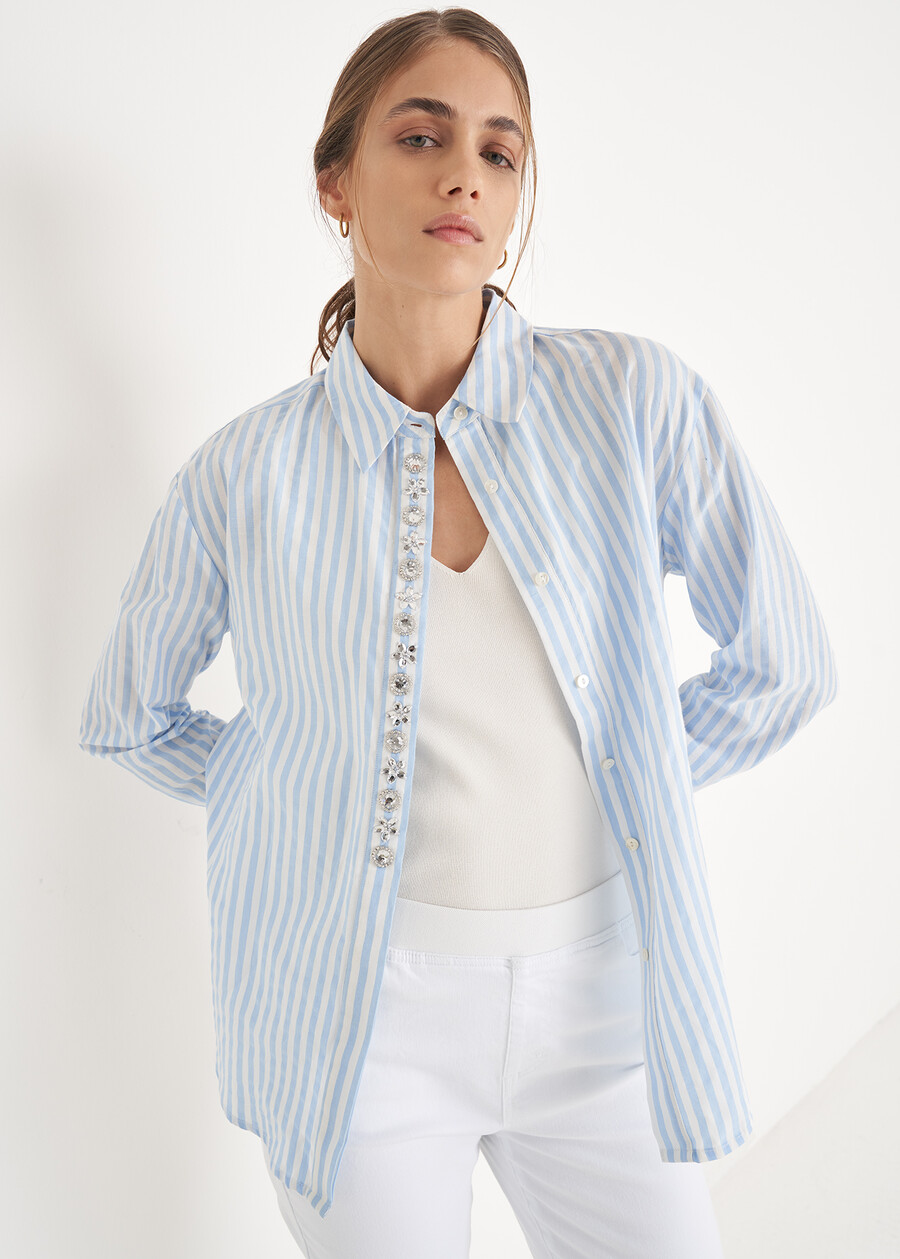 Camicia Callas con dettagli gioiello BIANCO WHITE Donna , immagine n. 1