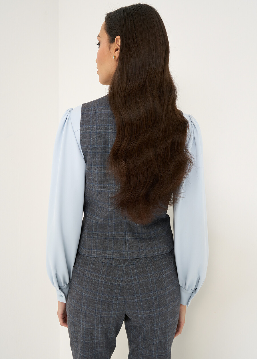 Archivio tailored check vest GRIGIO GREY Woman , image number 3