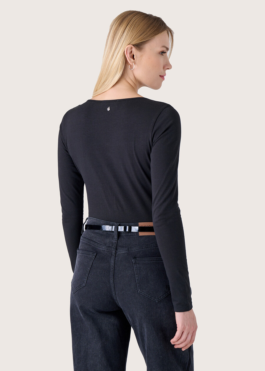 T-shirt Sabry in cotone NERO BLACKBIANCO WHITE Donna , immagine n. 3