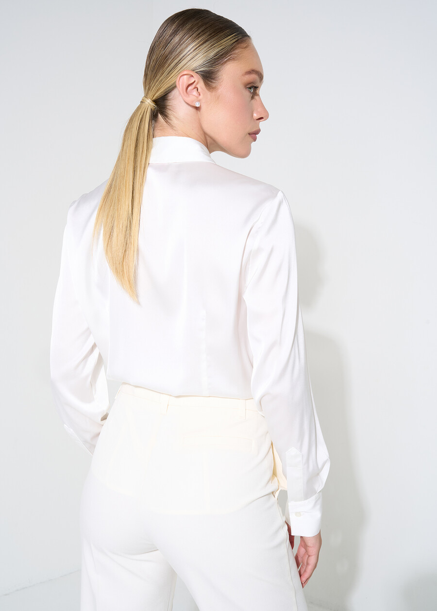 Alessia satin shirt NERO BLACKBEIGE LATTEBLU Woman , image number 3