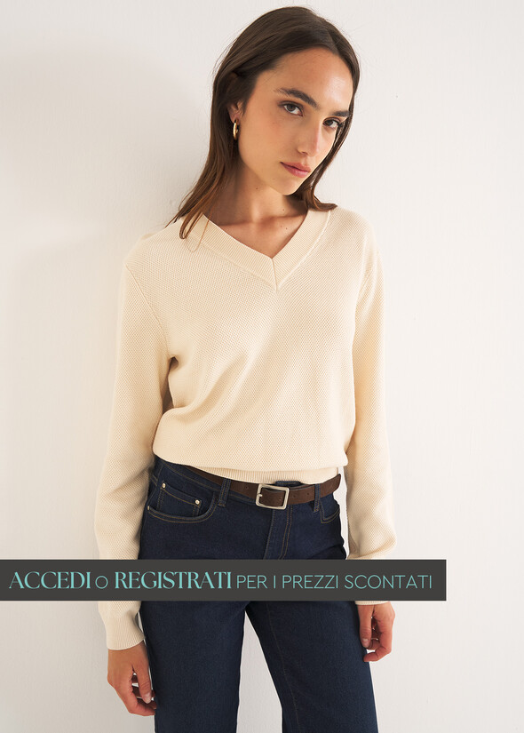 Maglia Micol in viscosa e cotone BIANCO BURRO Donna null