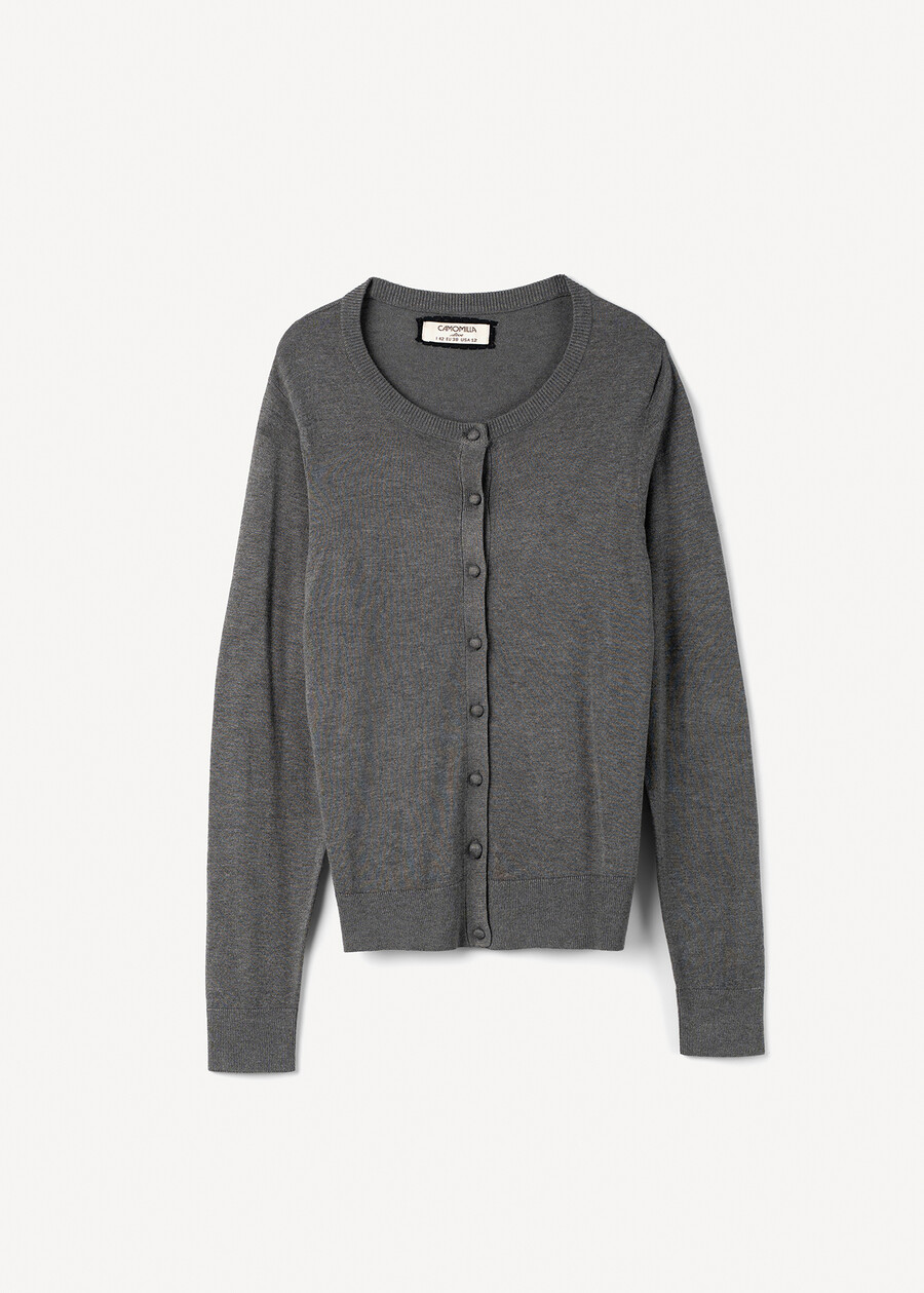 Cardigan Cristal girocollo BLU MIDNIGHTGRIGIO DARK GREY Donna , immagine n. 4