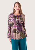 Sora patchwork print blouse VIOLA UVA Woman image number 1