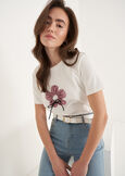 T-shirt Stozy Con Fiore BLU AVIONBEIGE LATTE Donna immagine n. 1