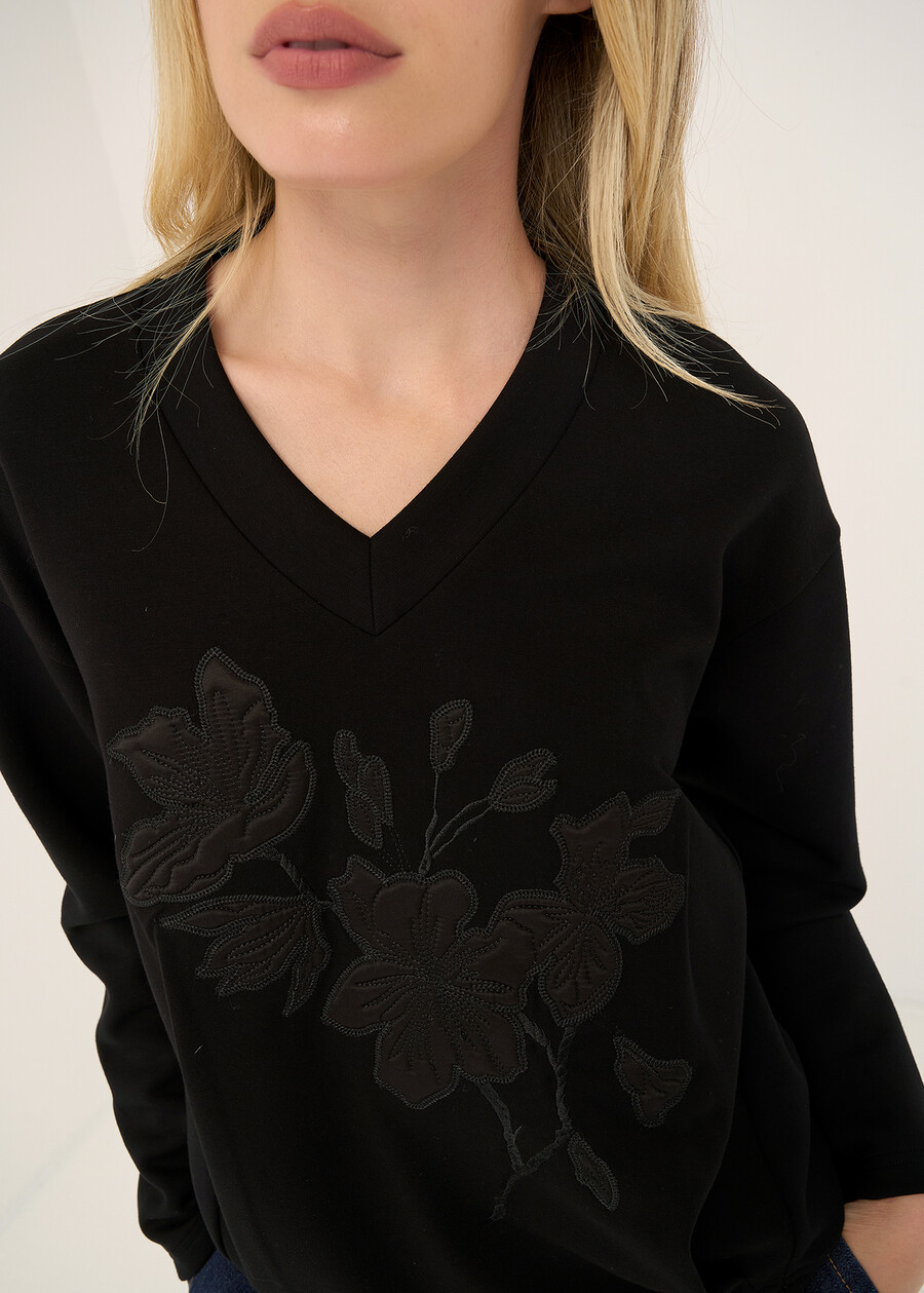 Shelby scuba fabric sweatshirt NERO Woman , image number 2