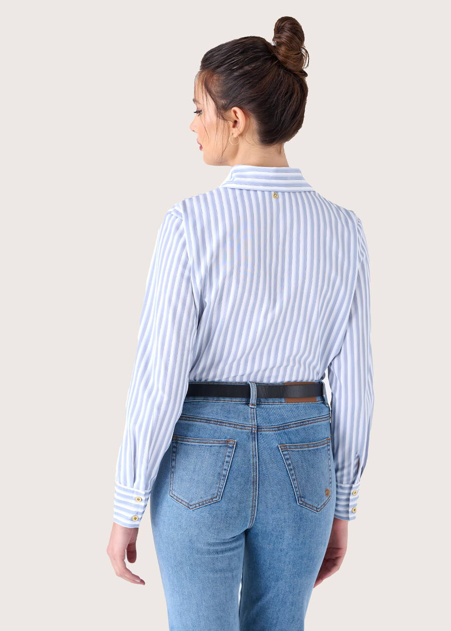 Carolyn striped shirt GRIGIO STONEVERDE AVOCADO Woman , image number 3