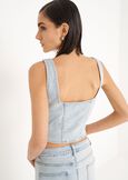 Top Tiara in denim di cotone DENIM LIGHT DENIM Donna immagine n. 4