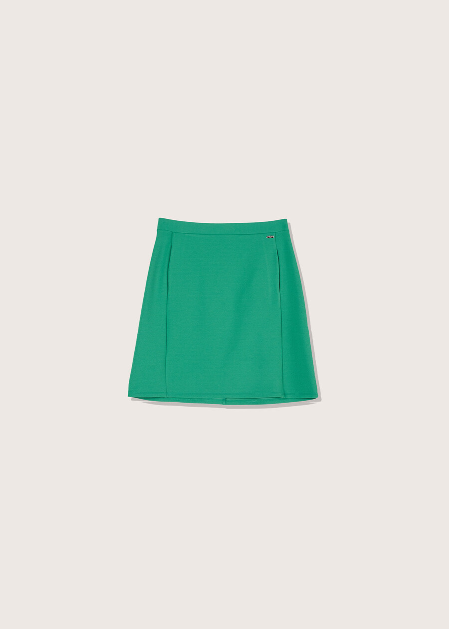 Giusy short skirt in screp fabric VERDE GARDEN Woman , image number 5