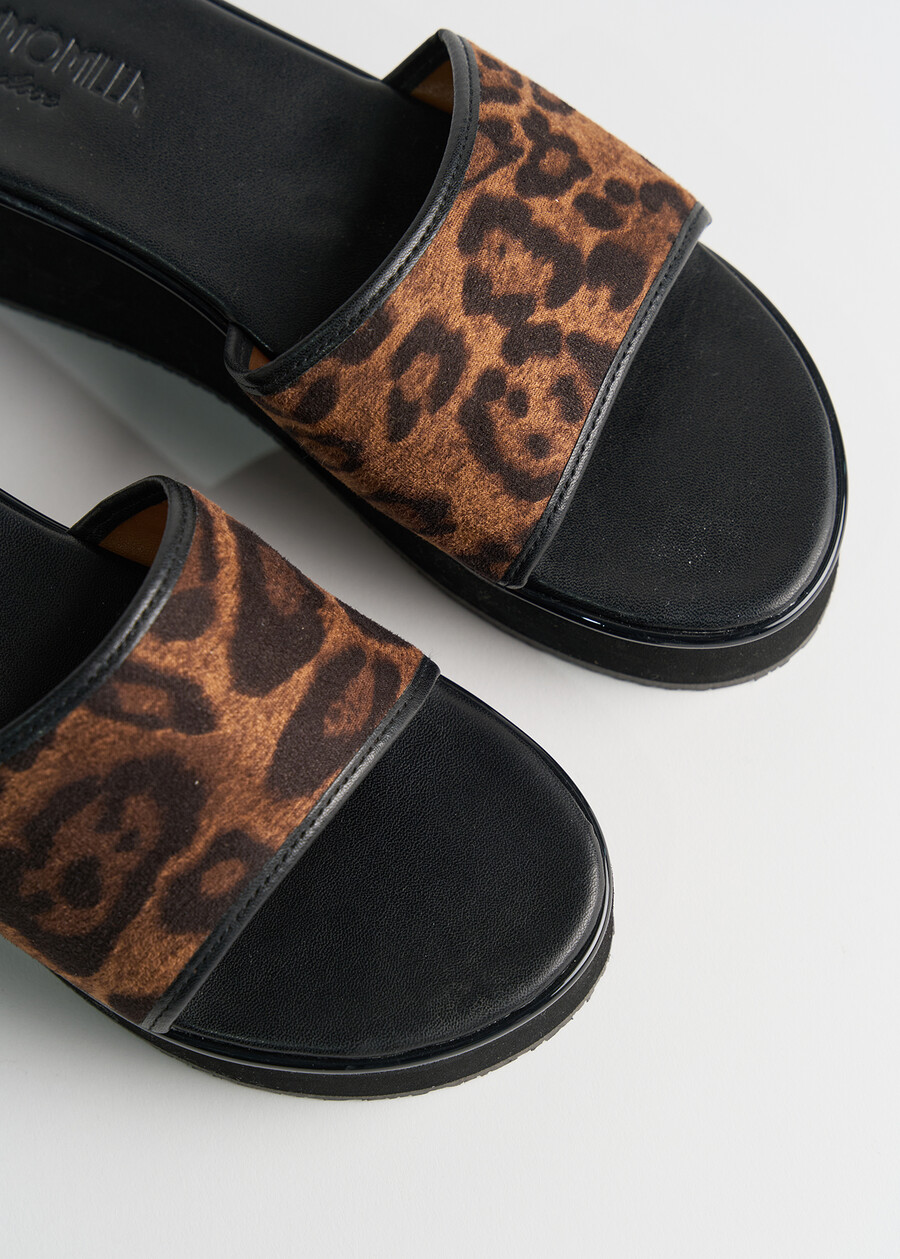 Sandalo Stanley-A animalier con zeppa MARRONE CARAMELLO Donna , immagine n. 3