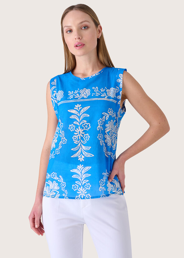 Top Taissa 100% cotone BLU CARRIBEAN Donna null