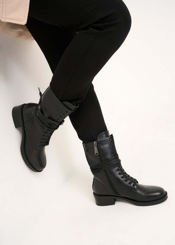 Steph lace-up combat boots NERO Woman null
