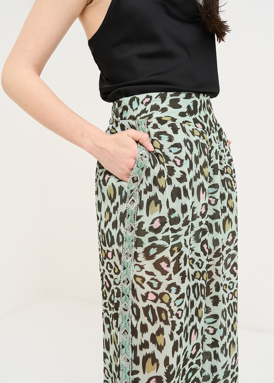 Pantaloni Packy larghi animalier VERDE AQUA Donna , immagine n. 3