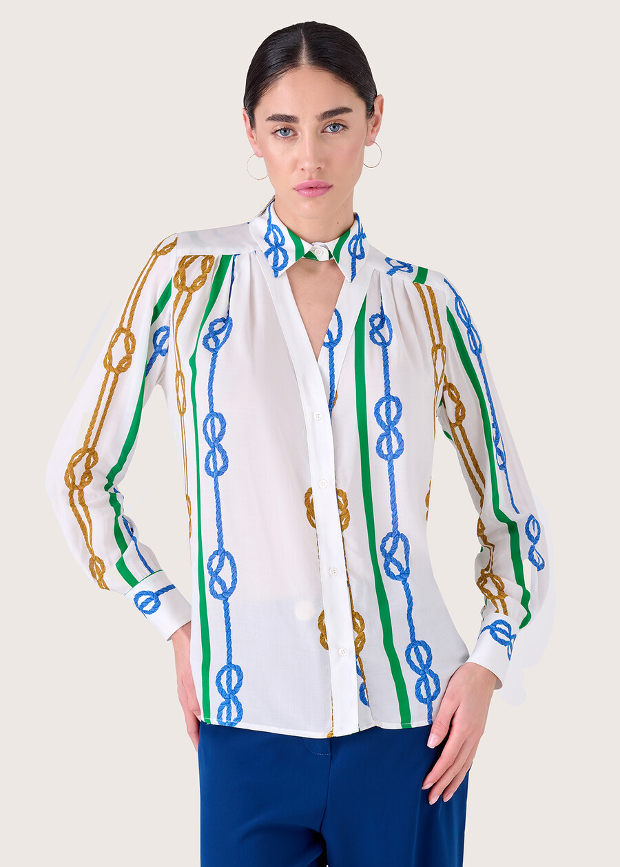 Camelia shirt 100% viscose BIANCO Woman , image number 1