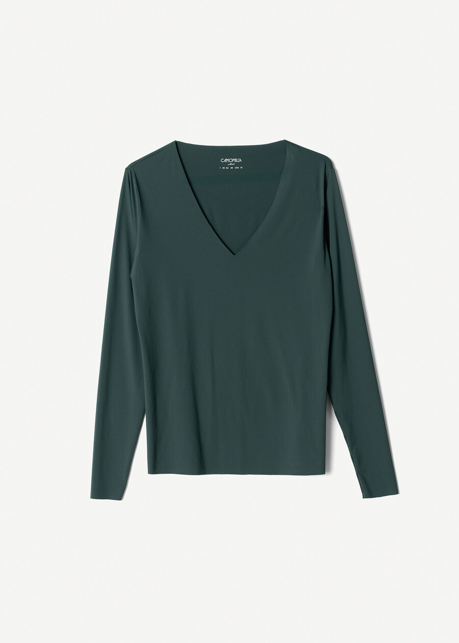 T-shirt Sara con scollo a V ROSSO CHIANTIVERDE FORESTA Donna , immagine n. 4