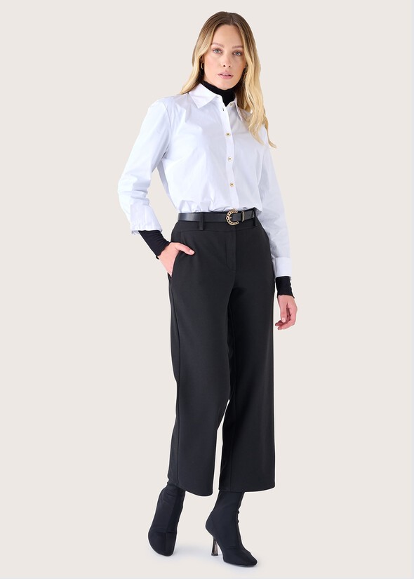 Pantalone Sarad in tessuto screp NERO BLACK Donna null