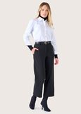 Sarad screp fabric trousers NERO BLACK Woman image number 1