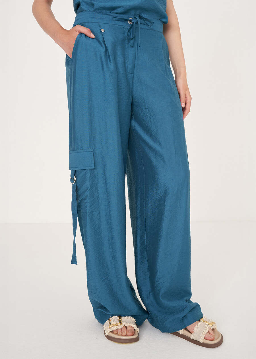 Pecan viscose trousers MARRONEBLU OTTANIO Woman , image number 2