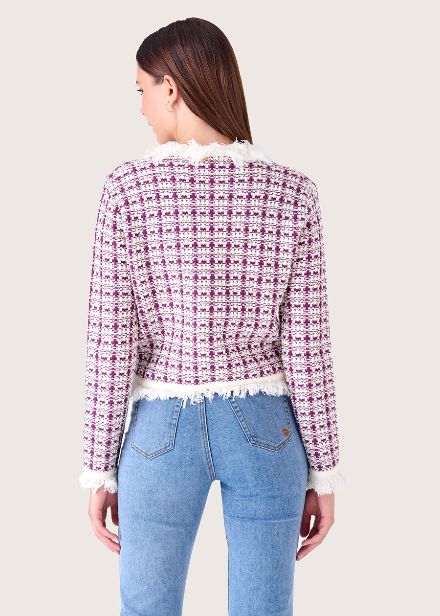 Cosmo tweed cardigan ROSSO SYRAH Woman , image number 3