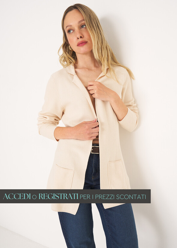 Cardigan Coral Midnight in filo BIANCO BURRO Donna null
