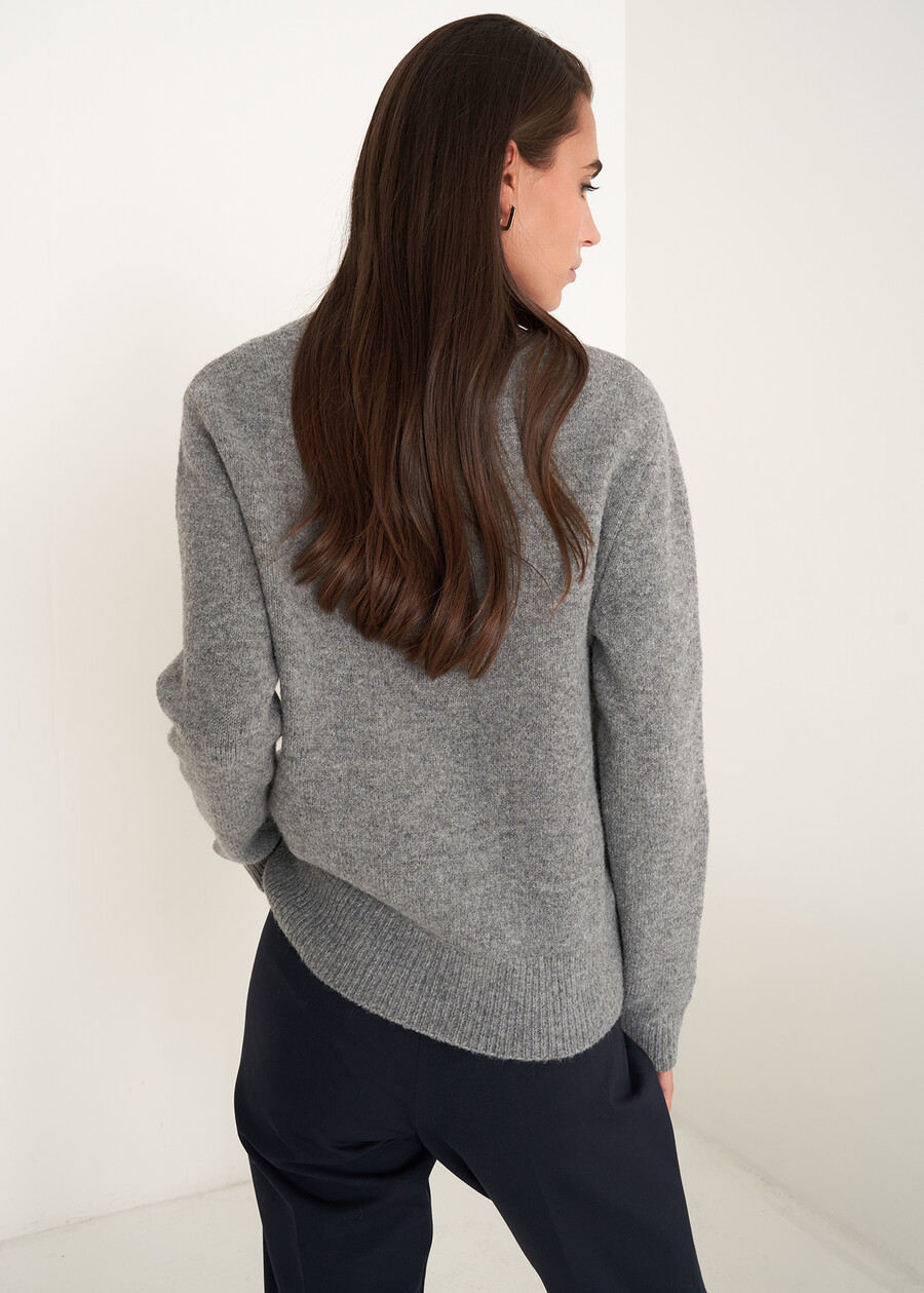 Maglia Michela con perle e strass GRIGIO MEDIUM GREY Donna , immagine n. 3