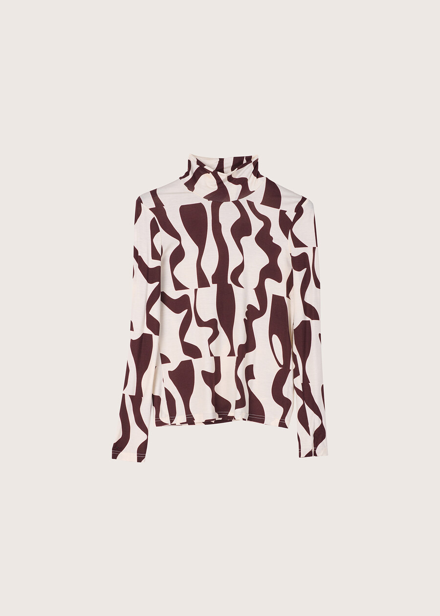 Sampei optical patterned jersey MARRONE EQUADOR Woman , image number 4