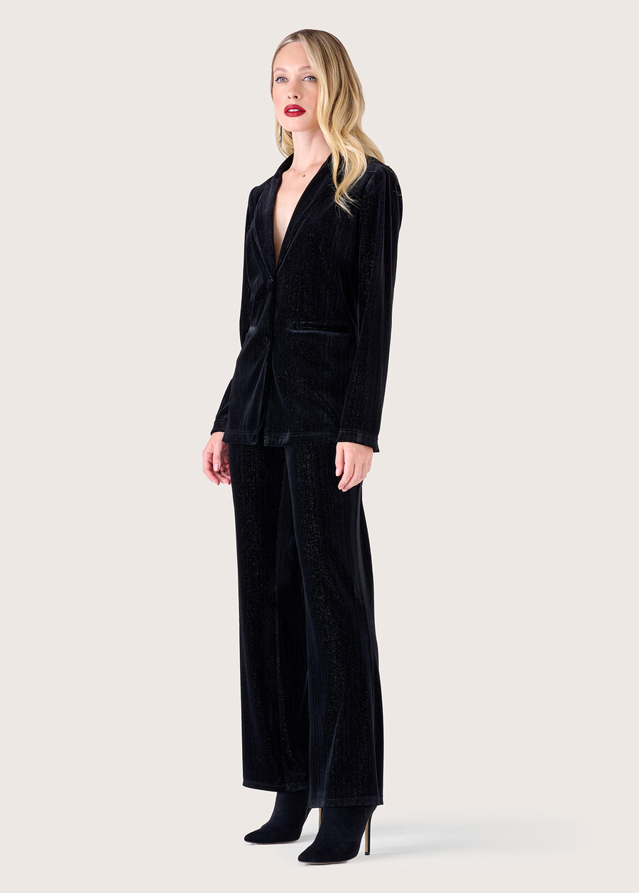 Victoria velvet trousers NERO BLACK Woman , image number 2