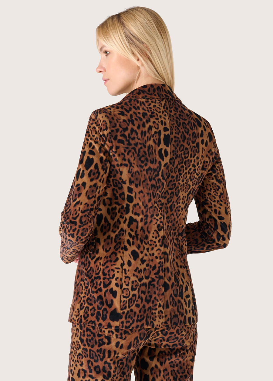 Giacca Cindy in velluto animalier MARRONE CASTAGNA Donna , immagine n. 3
