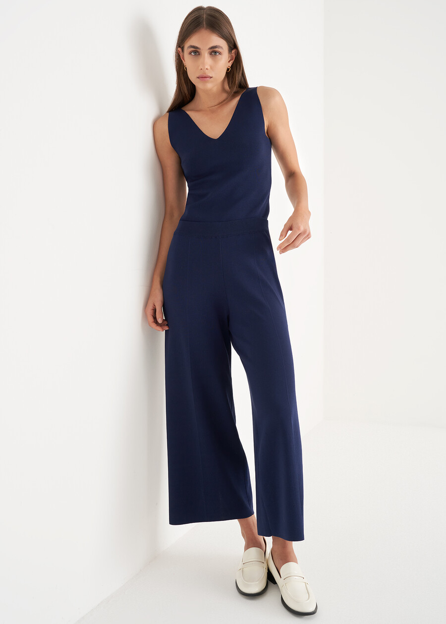 Pantalone Piper a vita alta BLU NAVYBIANCO BURRO Donna , immagine n. 2